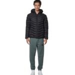 Body Action Lightweight Quilted Jacket with Hood Black Ανδρικό Μπουφάν Με Κουκούλα Μαύρο