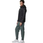 Body Action Lightweight Quilted Jacket with Hood Black Ανδρικό Μπουφάν Με Κουκούλα Μαύρο