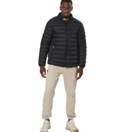 Body Action Quilted Jacket with Collar Black Ανδρικό Μπουφάν Μαύρο