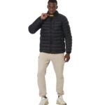 Body Action Quilted Jacket with Collar Black Ανδρικό Μπουφάν Μαύρο