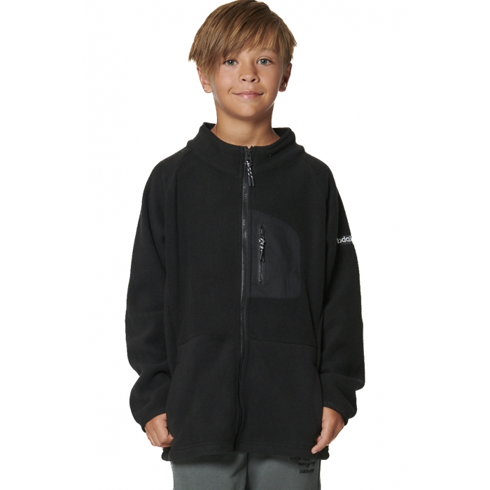 Body Action Full-Zip Polar Fleece Black Παιδική Ζακέτα Μαύρη