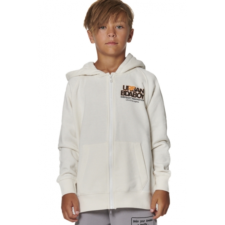 Body Action Hooded Jacket Star White Παιδική Ζακέτα με Κουκούλα Λευκή