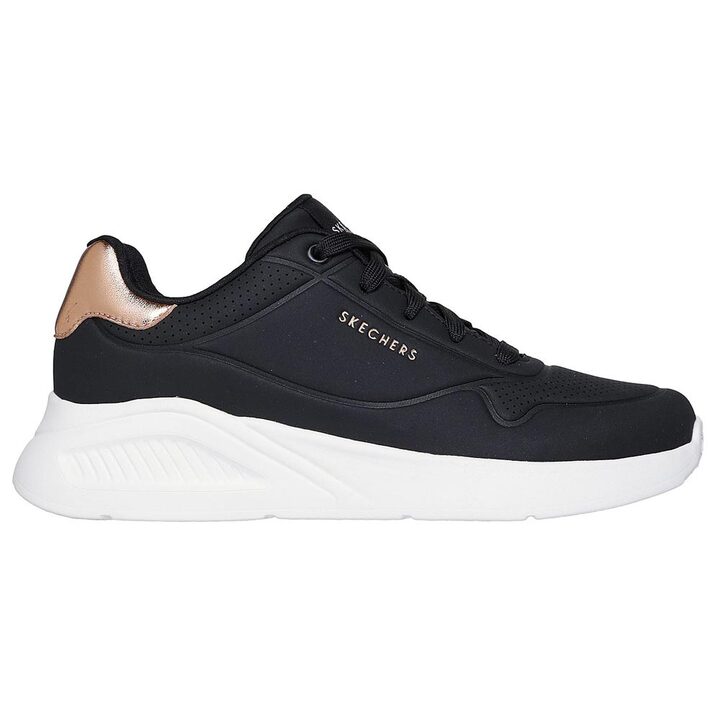 Skechers Uno Lite - Shimmer Along Γυναικεία Sneakers Μαύρα