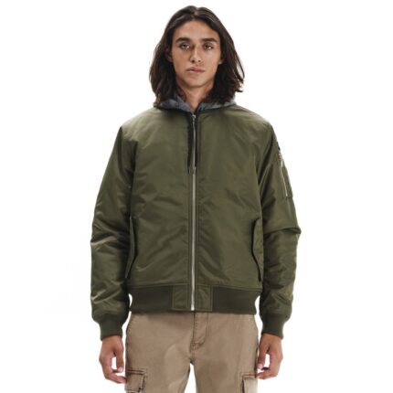 Emerson Flight Jacket With Removable Hood Ανδρικό Μπουφάν Με Αποσπώμενη Κουκούλα Λαδί