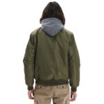 Emerson Flight Jacket With Removable Hood Ανδρικό Μπουφάν Με Αποσπώμενη Κουκούλα Λαδί