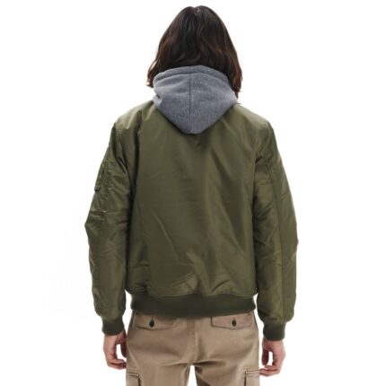 Emerson Flight Jacket With Removable Hood Ανδρικό Μπουφάν Με Αποσπώμενη Κουκούλα Λαδί