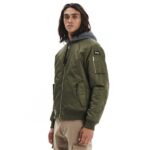 Emerson Flight Jacket With Removable Hood Ανδρικό Μπουφάν Με Αποσπώμενη Κουκούλα Λαδί