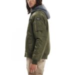 Emerson Flight Jacket With Removable Hood Ανδρικό Μπουφάν Με Αποσπώμενη Κουκούλα Λαδί