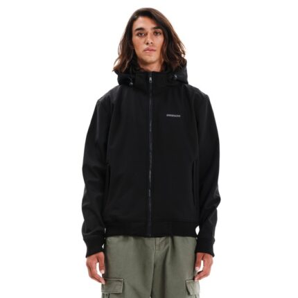 Emerson Bonded Bomber Jacket w/ Det/ble Hood Ανδρικό Μπουφάν Με Αποσπώμενη Κουκούλα Μαύρο