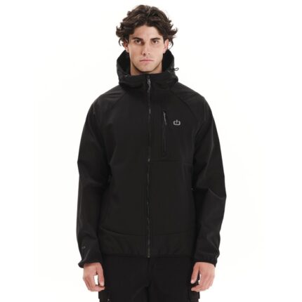 Emerson Hooded Raglan Bonded Bomber Jacket Ανδρικό Μπουφάν Με Κουκούλα Μαύρο