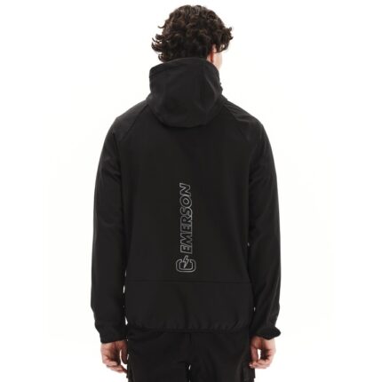 Emerson Hooded Raglan Bonded Bomber Jacket Ανδρικό Μπουφάν Με Κουκούλα Μαύρο