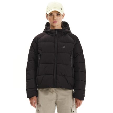 Emerson Hooded Puffer Jacket Γυναικείο Μπουφάν Με Κουκούλα Μαύρο