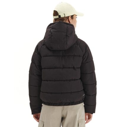 Emerson Hooded Puffer Jacket Γυναικείο Μπουφάν Με Κουκούλα Μαύρο