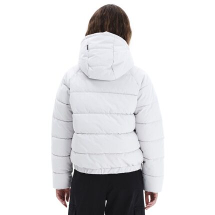 Emerson Hooded Puffer Jacket Γυναικείο Μπουφάν Με Κουκούλα Γκρι Ανοιχτό