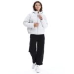 Emerson Hooded Puffer Jacket Γυναικείο Μπουφάν Με Κουκούλα Γκρι Ανοιχτό