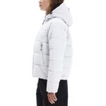 Emerson Hooded Puffer Jacket Γυναικείο Μπουφάν Με Κουκούλα Γκρι Ανοιχτό