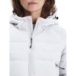Emerson Hooded Puffer Jacket Γυναικείο Μπουφάν Με Κουκούλα Γκρι Ανοιχτό