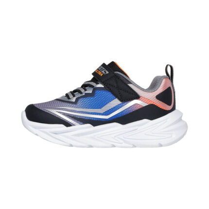 Skechers S Lights: Flex-Glow Ultra Βρεφικά Sneakers με Φωτάκια Μαύρα/Ασημί/Πορτοκαλί