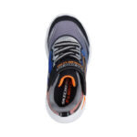 Skechers S Lights: Flex-Glow Ultra Βρεφικά Sneakers με Φωτάκια Μαύρα/Ασημί/Πορτοκαλί