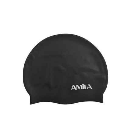 Amila Swim Cap Σκουφάκι Κολύμβησης Σιλικόνης Μαύρο