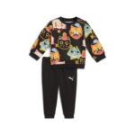 Puma Minicats Moody Cat AOP Crew Set Inf Βρεφικό Σετ Μαύρο / Πορτοκαλί