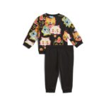Puma Minicats Moody Cat AOP Crew Set Inf Βρεφικό Σετ Μαύρο / Πορτοκαλί