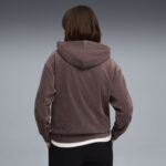 Puma Ess Elevated Comfort Velour Rib Hoodie Γυναικεία Φούτερ Μπλούζα Βελούδο Σάπιο Μήλο
