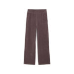 Puma Ess Elevated Velour Rib Straight Leg Pants Γυναικείο Πανελόνι Βελούδο Ίσιο Σάπιο Μήλο