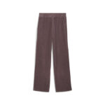 Puma Ess Elevated Velour Rib Straight Leg Pants Γυναικείο Πανελόνι Βελούδο Ίσιο Σάπιο Μήλο