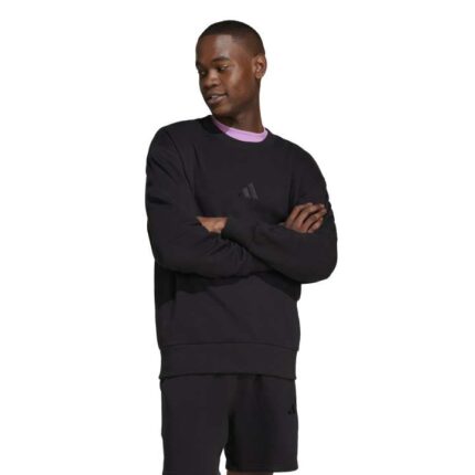 adidas ALL SZN French Terry Crew Sweatshirt Ανδρική Φούτερ Μπλούζα Μαύρη