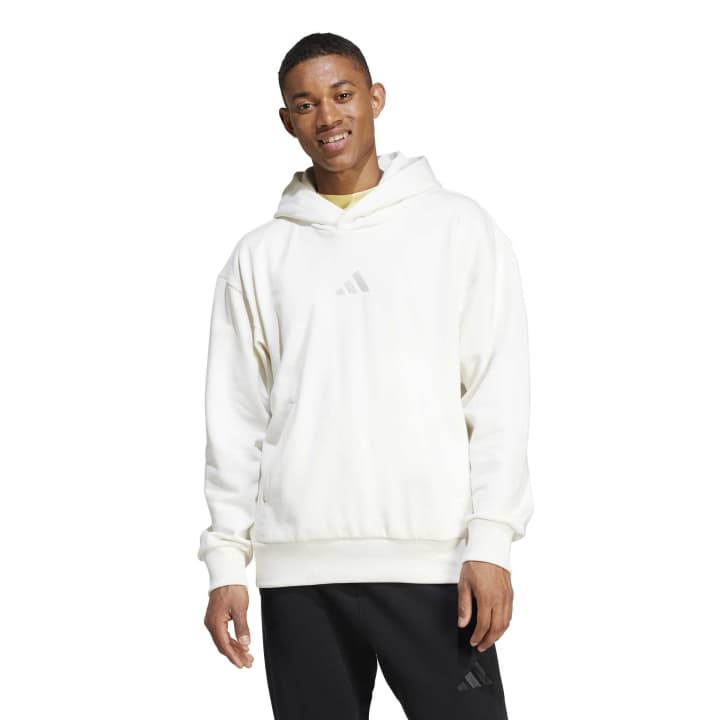 adidas ALL SZN Fleece Hoodie Ανδρική Φούτερ Μπλούζα με Κουκούλα Λευκή