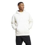 adidas ALL SZN Fleece Hoodie Ανδρική Φούτερ Μπλούζα με Κουκούλα Λευκή