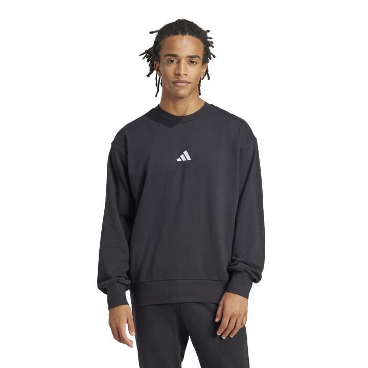adidas Essentials Feelcozy French Terry Sweatshirt Ανδρική Φούτερ Μπλούζα Μαύρη