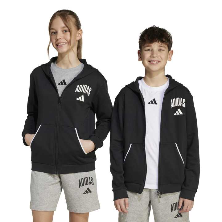 adidas Seasonals Essentials Collegiate Typography Full Zip Hoody Παιδική Ζακέτα Μαύρη