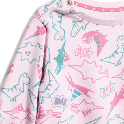 adidas Seasonal Essentials Adiraptor French Terry Βρεφικό Σετ Φόρμας Ροζ
