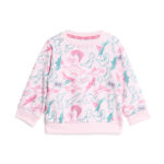adidas Seasonal Essentials Adiraptor French Terry Βρεφικό Σετ Φόρμας Ροζ