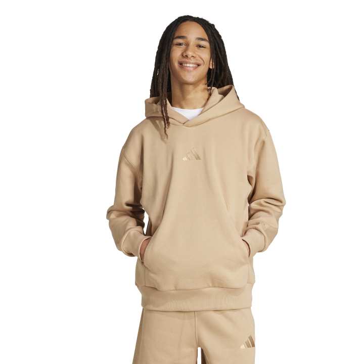 adidas ALL SZN Fleece Hoodie Ανδρική Φούτερ Μπλούζα με Κουκούλα Μπεζ