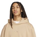 adidas ALL SZN Fleece Hoodie Ανδρική Φούτερ Μπλούζα με Κουκούλα Μπεζ