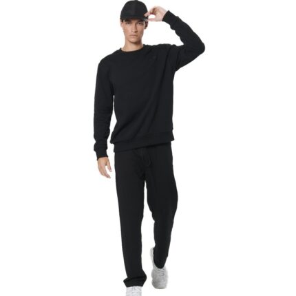 Body Action Essentials French Terry Pants Black Ανδρικό Παντελόνι Μαύρο