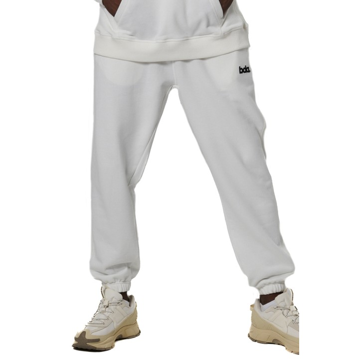 Body Action French Terry Jogger Star White Ανδρικό Παντελόνι Λευκό