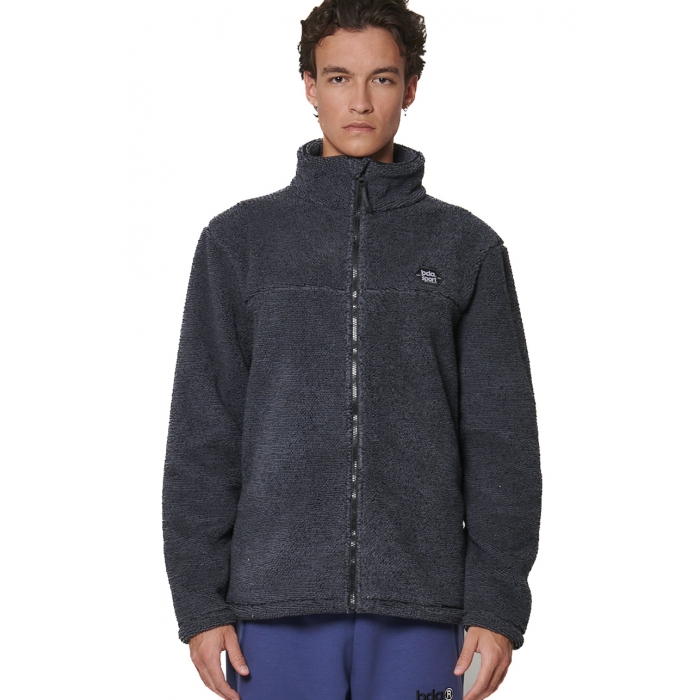 Body Action Bonded Sherpa Fleece Zip-Through Sky Grey Ανδρική Ζακέτα Γκρι