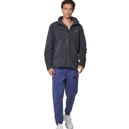 Body Action Bonded Sherpa Fleece Zip-Through Sky Grey Ανδρική Ζακέτα Γκρι
