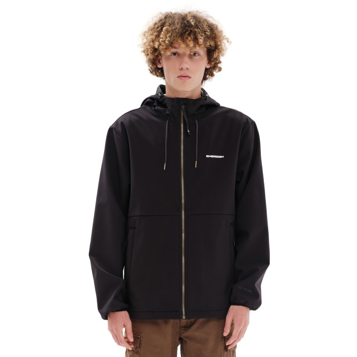 Emerson Hooded Bonded Jacket Black