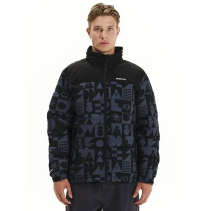 Emerson Puffer Jacket w/ Roll-in Hood Ανδρικό Μπουφάν Με Κρυφή Κουκούλα Γκρι Μπλε / Μαύρο