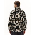 Emerson Full Zip Sherpa Fleece Ανδρική Ζακέτα Προβατάκι Μαύρη / Εκρού