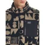 Emerson Full Zip Sherpa Fleece Ανδρική Ζακέτα Προβατάκι Μαύρη / Μπεζ