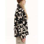 Emerson Full Zip Sherpa Fleece Γυναικεία Ζακέτα Προβατάκι Μαύρη / Εκρού