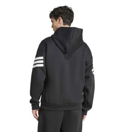 adidas Future Icons 3-Stripes Hoodie Ανδρική Φούτερ Μπλούζα με Κουκούλα Μαύρη