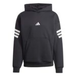 adidas Future Icons 3-Stripes Hoodie Ανδρική Φούτερ Μπλούζα με Κουκούλα Μαύρη