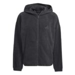 adidas Future Icons Small Logo Low Pile Fleece Full-Zip Hoodie Ανδρική Ζακέτα Φλις Μαύρη